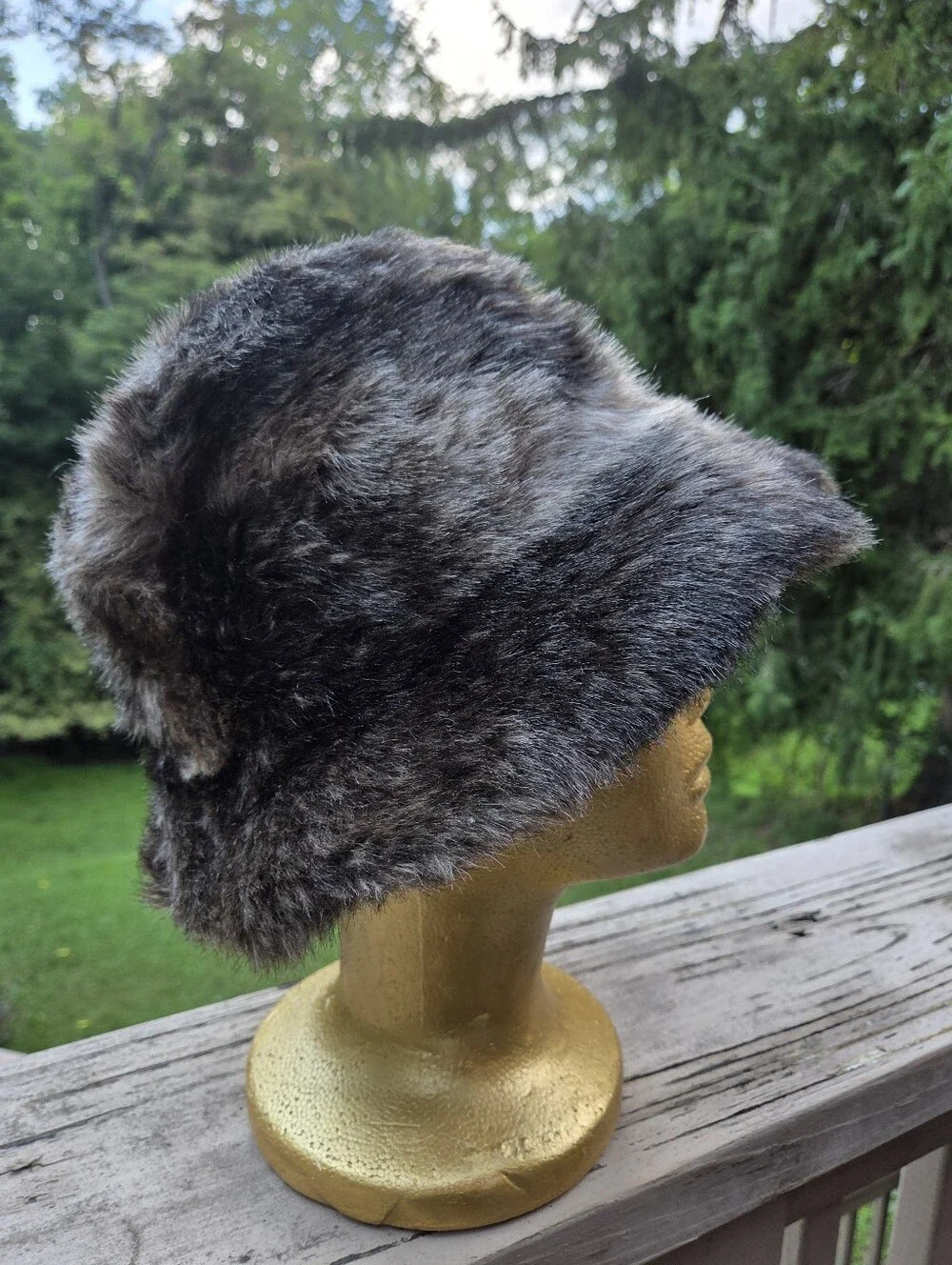 Brown Faux Fur Bucket Hat - Women's Cozy Winter Accessory